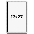 thumbnail image 1 of 17x27 Frame Brushed Silver Solid Wood Picture Frame | 0.75 Inch Moulding Width | Rabbet Depth 0.75, 1 of 5