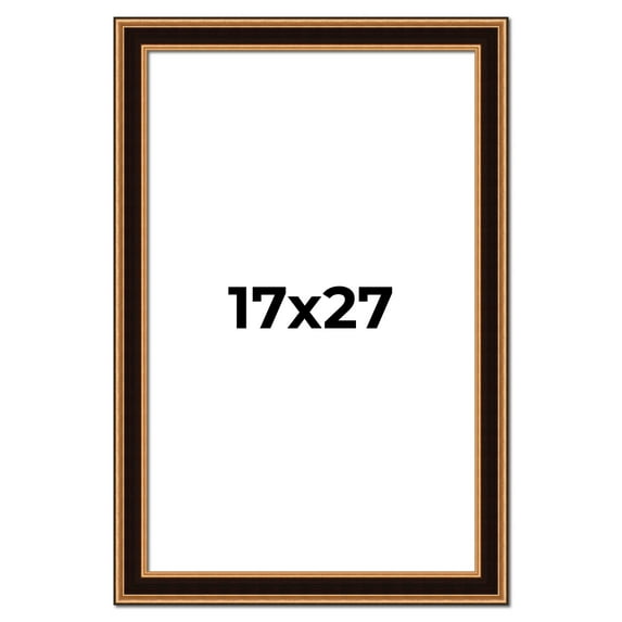 17x27 Frame Gold Brown Plein Air Vintage Solid Wood Picture Frame | 1.75 Inches Moulding Width |