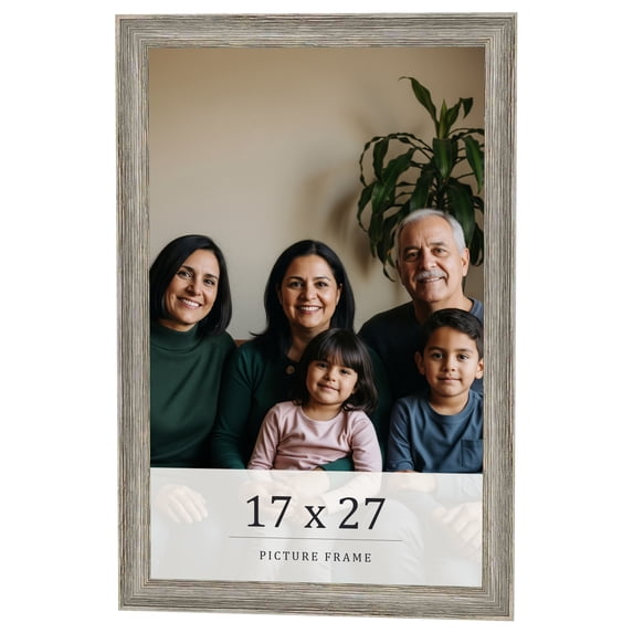 17x27 Frame Grey Solid Wood Picture Frame Width 1 Inches | Interior Frame Depth 0.5 Inches |