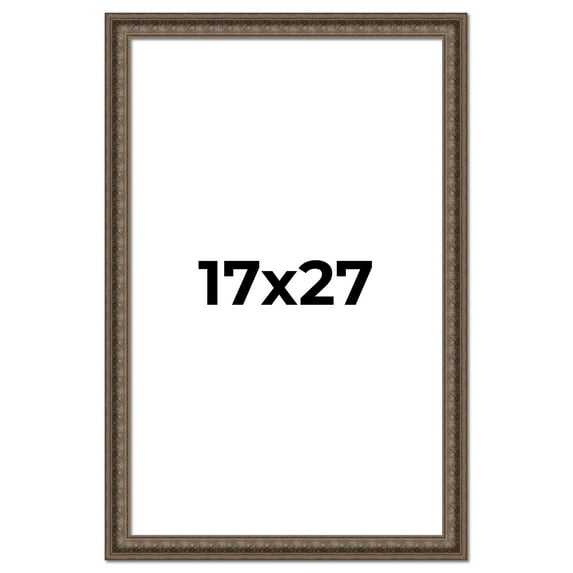 17x27 Ornate Brown Real Wood Picture Frame Width 1.5 Inches | Interior Frame Depth 0.5 Inches |