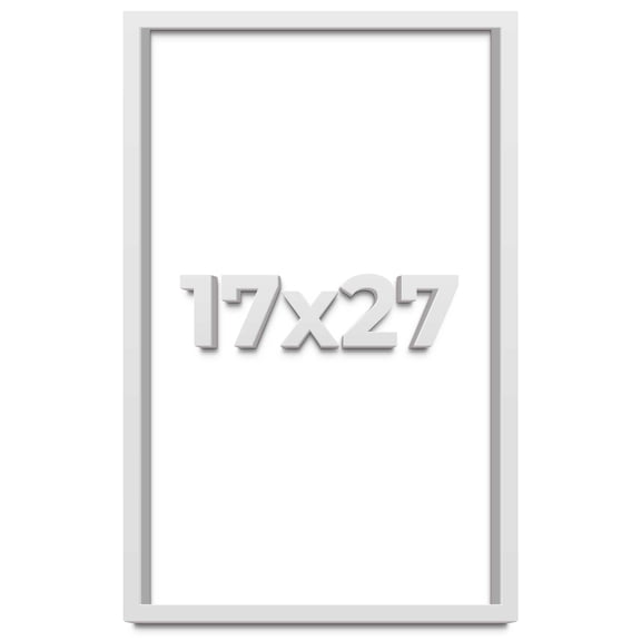 17x27 Shadow Box Frame White | 2 Inches Deep Real Wood Contemporary Shadowbox Display Frame | UV