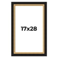 thumbnail image 1 of 17x28 Frame Gold Real Wood Picture Frame Width 2.25 Inches | Interior Frame Depth 0.5 Inches |, 1 of 8