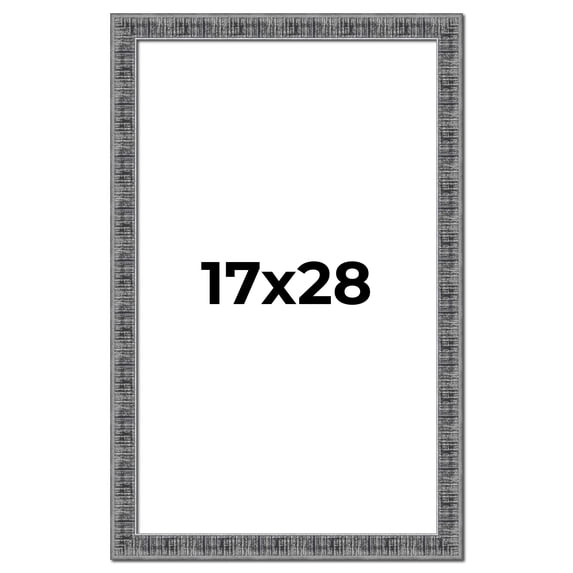 17x28 Frame Silver Black Rustic Sonoma Solid Wood Picture Frame | 1.5 Inch Moulding Width |