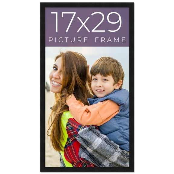 17x29 Frame Black Real Wood Picture Frame Width 0.75 inches | Interior Frame Depth 0.5 inches |