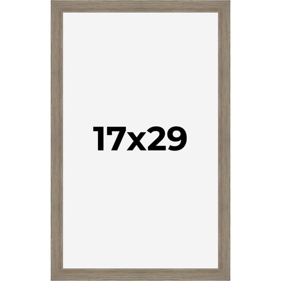 17x29 Frame Gray Barnwood Rustic Solid Wood Picture Frame | 1.5 Inch Moulding Width | Includes UV