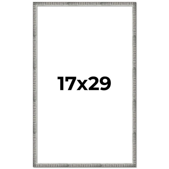 17x29 Frame Silver Picture Frame - Complete Modern Photo Frame Includes UV Acrylic Shatter Guard