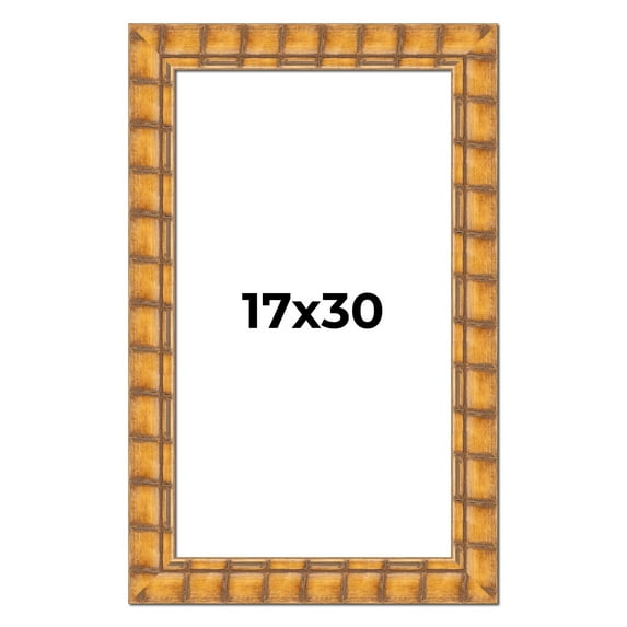 17x30 Frame Beige Real Wood Picture Frame Width 3 inches | Interior Frame Depth 0.5 inches |
