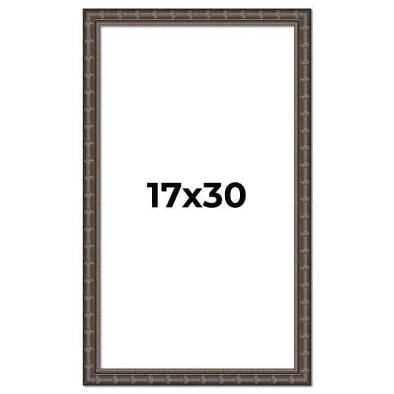17x30 Frame Black Bamboo Solid Wood Picture Frame Width 1.5 Inches | Interior Frame Depth 0.5