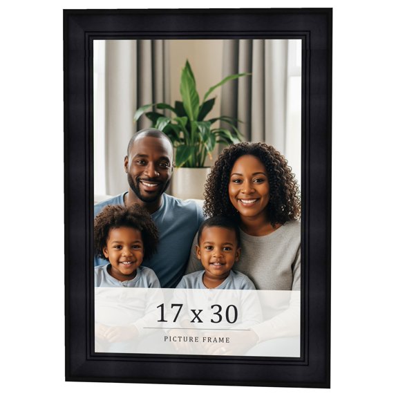 17x30 Frame Black Passaggi Solid Wood Picture Frame Width 1.5 Inches | Interior Depth 0.5 Inches |