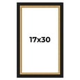 thumbnail image 1 of 17x30 Frame Gold Real Wood Picture Frame Width 2.25 Inches | Interior Frame Depth 0.5 Inches |, 1 of 8