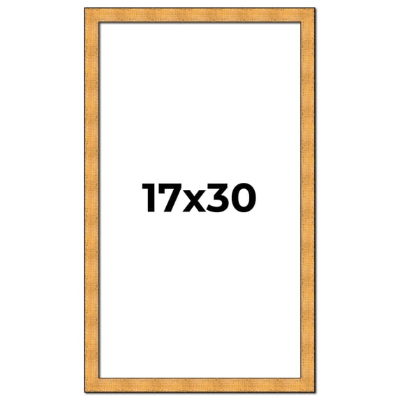 17x30 Frame Gold Rustic Solid Wood Picture Frame | 1.25 Inch Wide Moulding | Rustique Gold