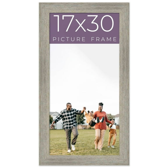 17x30 Frame Grey Real Wood Picture Frame Width 1.5 Inches | Interior Frame Depth 0.5 Inches | Barn