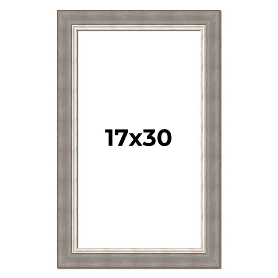 17x30 Frame Grey Real Wood Picture Frame Width 2.75 Inches | Interior Frame Depth 0.5 Inches |