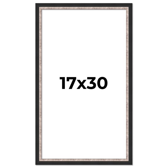 17x30 Frame Silver Real Wood Picture Frame Width 1.25 Inches | Interior Frame Depth 0.75 Inches |