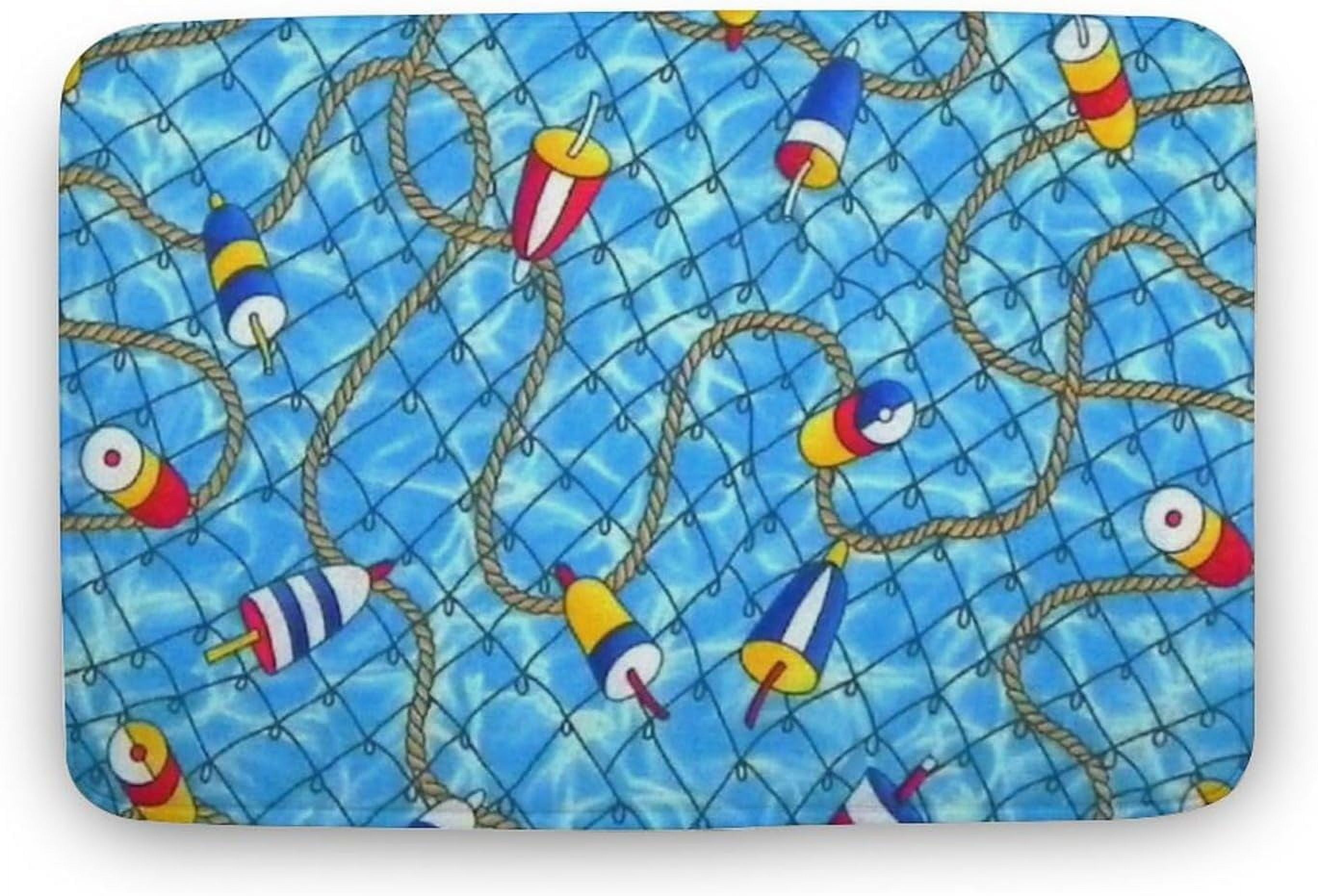 17x30 inch Buoys In Red White Blue Yellow Nautical Summer Door Mats