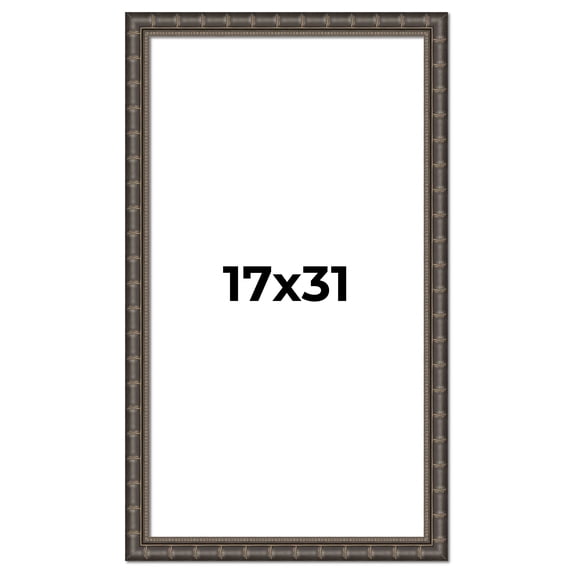 17x31 Frame Black Bamboo Solid Wood Picture Frame Width 1.5 Inches | Interior Frame Depth 0.5