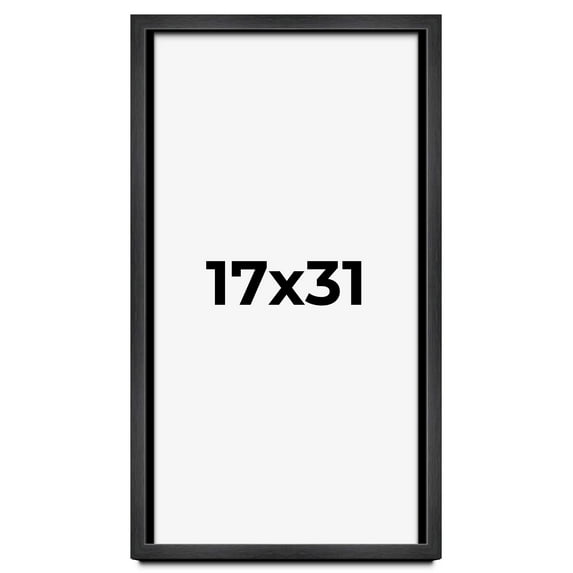 17x31 Frame Black Charcoal Grey Wood Textured Picture Frame | 0.75 Inch Moulding Width | Gunmetal