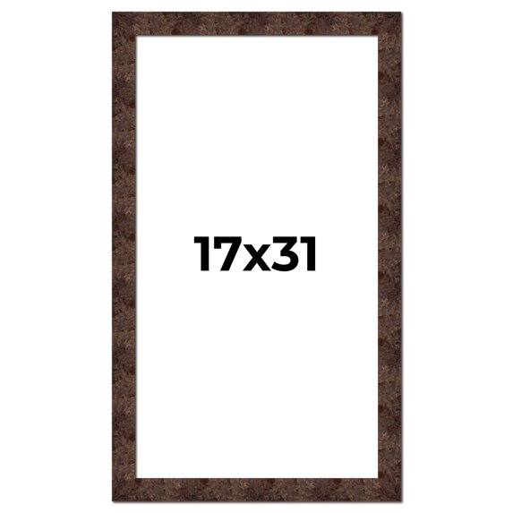 17x31 Frame Brown Burl Real Wood Picture Frame Width 1.625 Inches | Interior Frame Depth 0.5 Inches