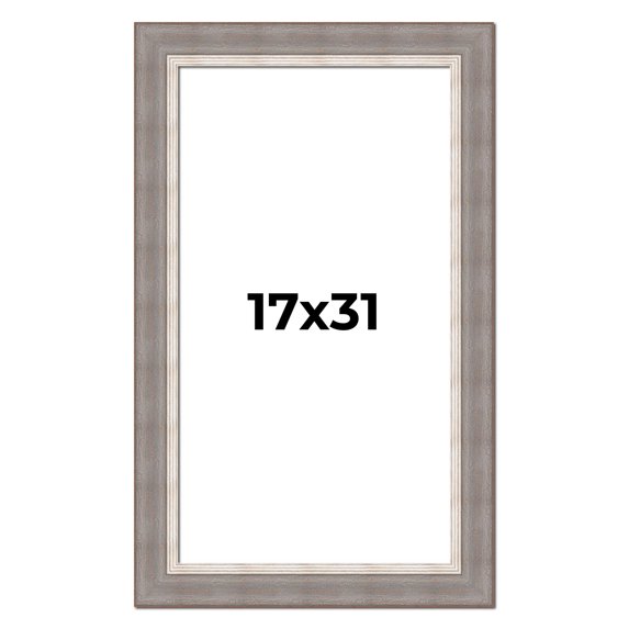 17x31 Frame Grey Real Wood Picture Frame Width 2.75 Inches | Interior Frame Depth 0.5 Inches |