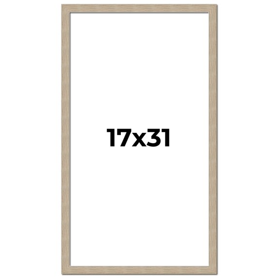 17x31 Frame Grey Solid Wood Picture Frame Width 1 Inches | Interior Frame Depth 0.5 Inches |