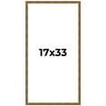 thumbnail image 1 of 17x33 Frame Gold Solid Wood Picture Frame - Complete Modern Photo Frame Includes UV Acrylic, 1 of 8