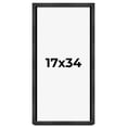 thumbnail image 1 of 17x34 Frame Black Charcoal Grey Wood Textured Picture Frame | 0.75 Inch Moulding Width | Gunmetal, 1 of 8