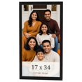 thumbnail image 1 of 17x34 Frame Black Charcoal Grey Wood Textured Picture Frame | 0.75 Inch Moulding Width | Gunmetal, 1 of 8