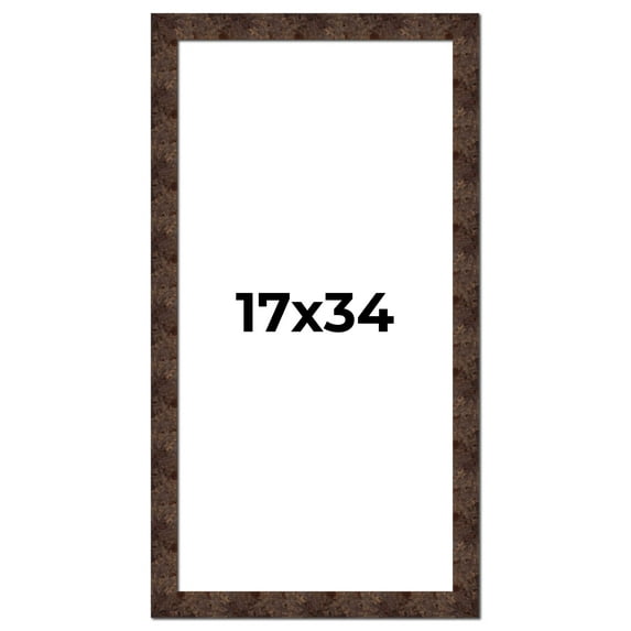17x34 Frame Brown Burl Real Wood Picture Frame Width 1.625 Inches | Interior Frame Depth 0.5 Inches