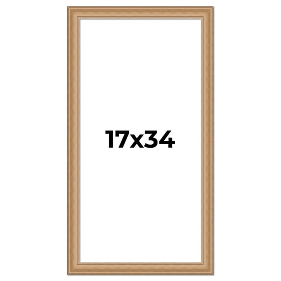 17x34 Frame Charleston Honey Brown Solid Wood Picture Frame Width 1.75 Inches | Interior Depth 0.5