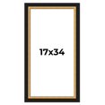 thumbnail image 1 of 17x34 Frame Gold Real Wood Picture Frame Width 2.25 Inches | Interior Frame Depth 0.5 Inches |, 1 of 8