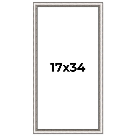 17x34 Frame Silver Real Wood Picture Frame Width 1.25 Inches | Interior Frame Depth 0.5 Inches |