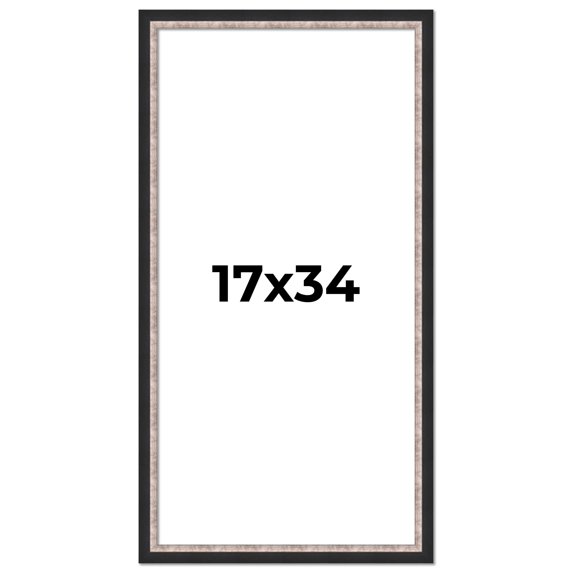 17x34 Frame Silver Real Wood Picture Frame Width 1.25 Inches | Interior Frame Depth 0.75 Inches |