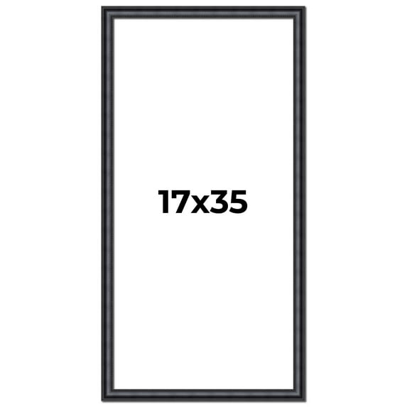 17x35 Frame Black Real Wood Picture Frame Width 1.25 inches | Interior Frame Depth 0.5 inches |