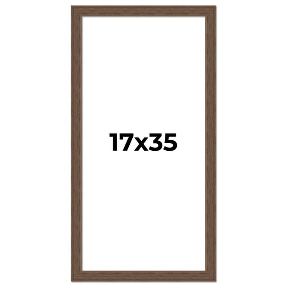 17x35 Frame Brown Distressed Barnwood Picture Frame | Rustic Farmhouse Photo Frame Includes UV