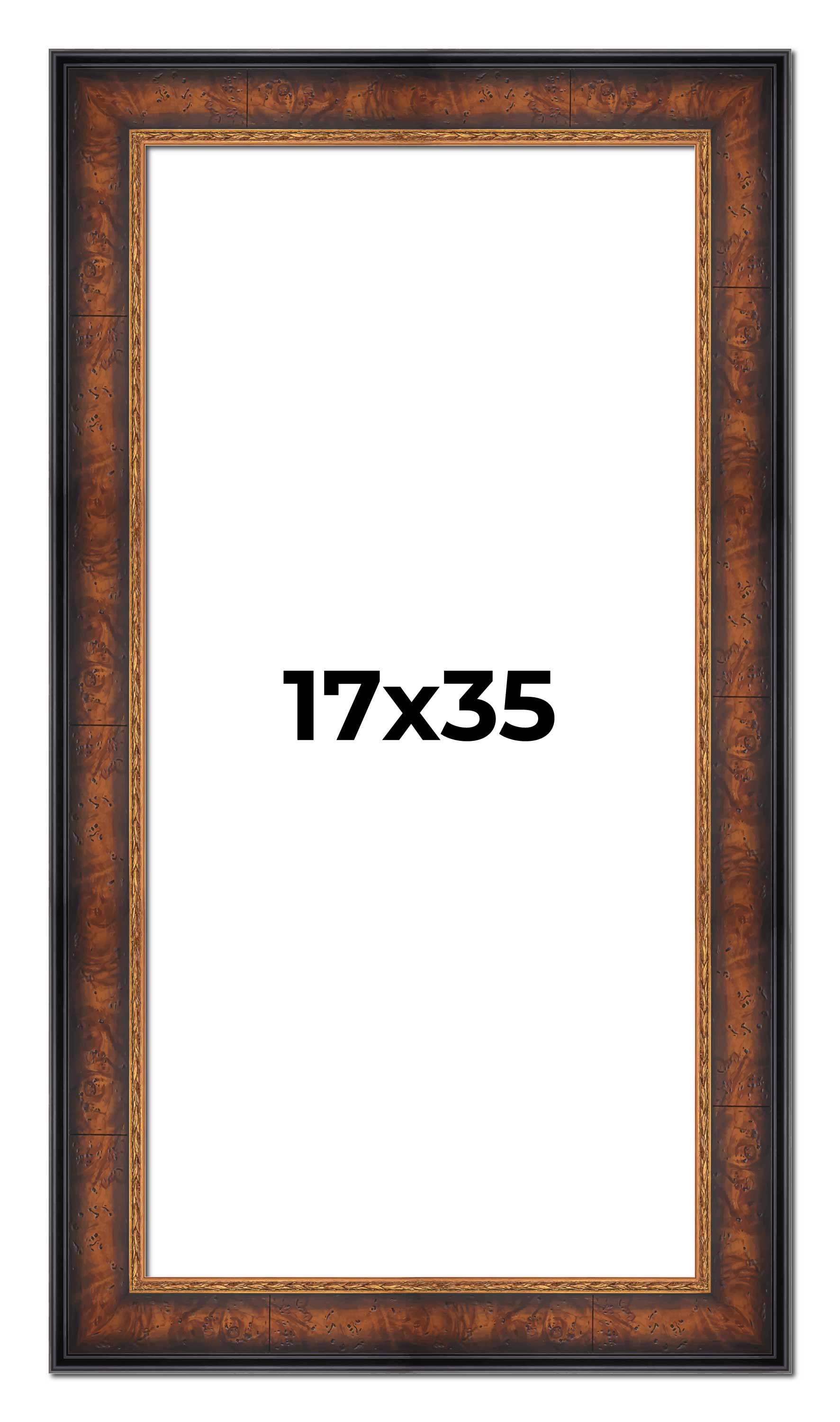17x35 Frame Brown Walnut Gold Ornate Trim Solid Wood Plein Air Picture ...