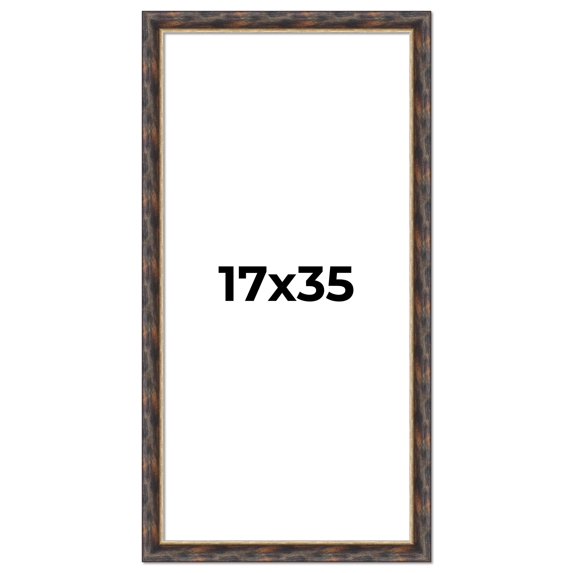 17x35 Frame Gold Real Wood Picture Frame Width 1.5 inches | Interior Frame Depth 0.5 inches |