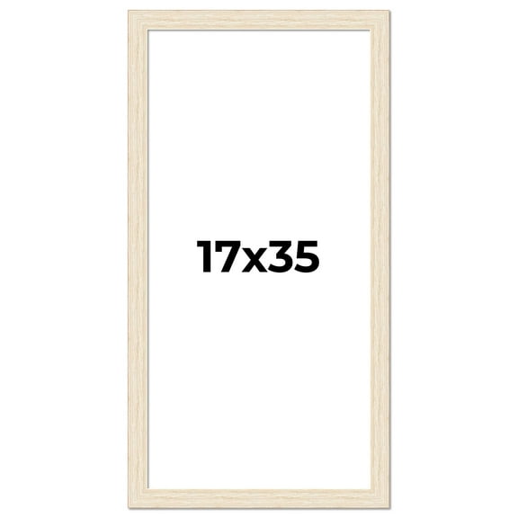 17x35 Frame White Real Wood Picture Frame Width 1.5 inches | Interior Frame Depth 0.5 inches | Barn