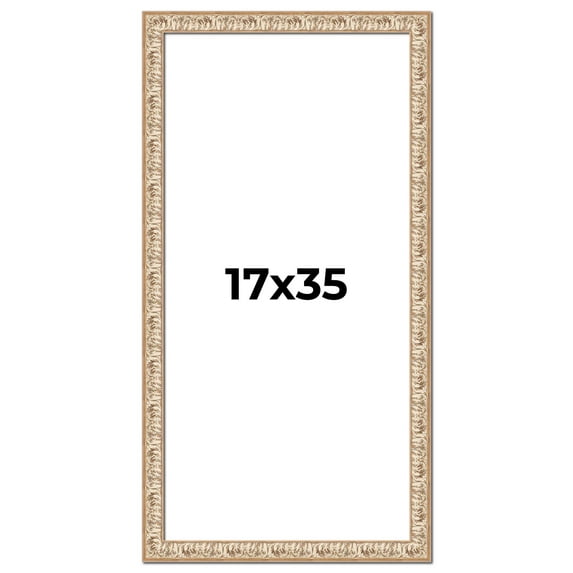17x35 Frame White Real Wood Picture Frame Width 1.5 inches | Interior Frame Depth 0.5 inches |