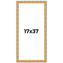 17x37 Frame Gold Rustic Solid Wood Picture Frame | 1.25 Inch Wide Moulding | Rustique Gold