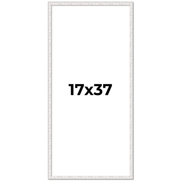17x37 Frame White Real Wood Picture Frame Width 0.75 inches | Interior Frame Depth 0.5 inches |