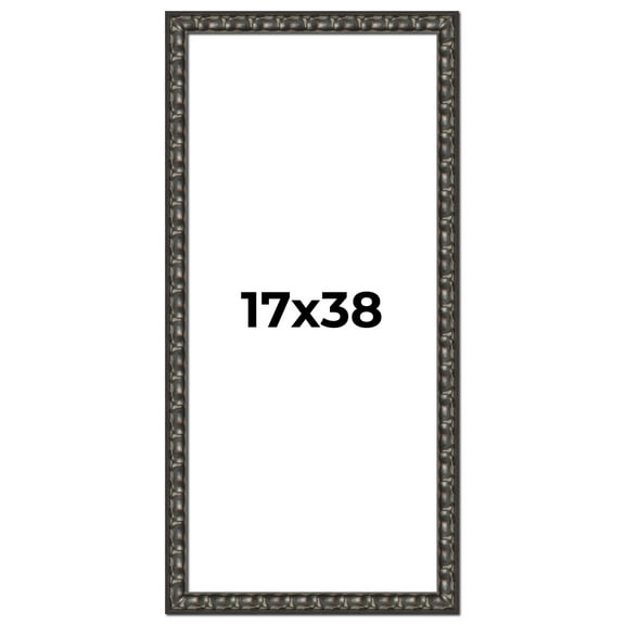 17x38 Frame Black-Brown Medieval Solid Wood Picture Frame | 1.5 Inch Moulding Width | Gotham