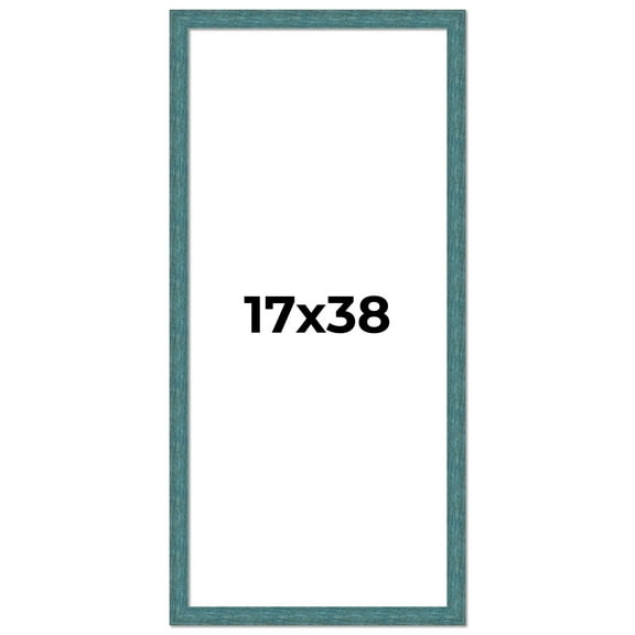 17x38 Frame Blue Rustic Barnwood Solid Wood Picture Frame Width 1.25 Inches | Interior Depth 0.5