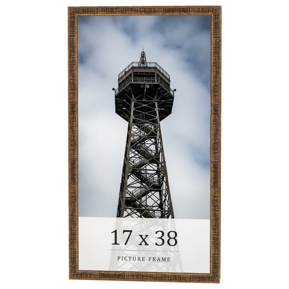 17x38 Frame Gold Kingsley Distressed Solid Wood Picture Frame Width 0.75 Inches | Interior Frame