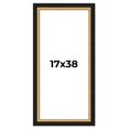 thumbnail image 1 of 17x38 Frame Gold Real Wood Picture Frame Width 2.25 Inches | Interior Frame Depth 0.5 Inches |, 1 of 8