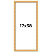 17x38 Frame Gold Rustic Solid Wood Picture Frame | 1.25 Inch Wide Moulding | Rustique Gold