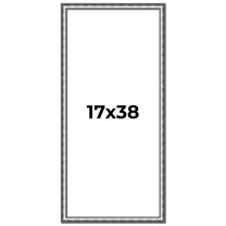 17x38 Frame Silver Real Wood Picture Frame Width 1.125 Inches | Interior Frame Depth 0.5 Inches |