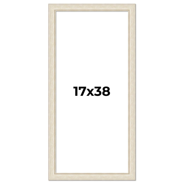 17x38 Frame White Real Wood Picture Frame Width 1.75 inches