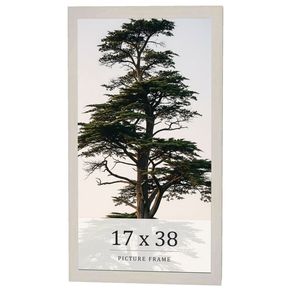 17x38 Frame White Wheat Solid Wood Picture Frame | Moulding Width 0.75 Inches | Interior Depth 0.5