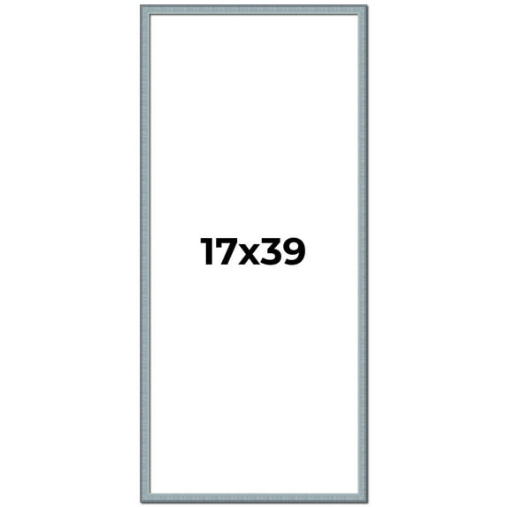 17x39 Frame Blue Scuffed Farm Board Solid Wood Picture Frame Width 0.75 Inches | Interior Depth 0.5