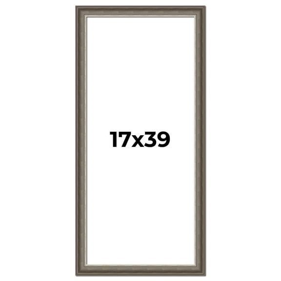 17x39 Frame Brown Solid Wood Picture Frame | 1.75 Inch Moulding Width | Austin Frame Complete with